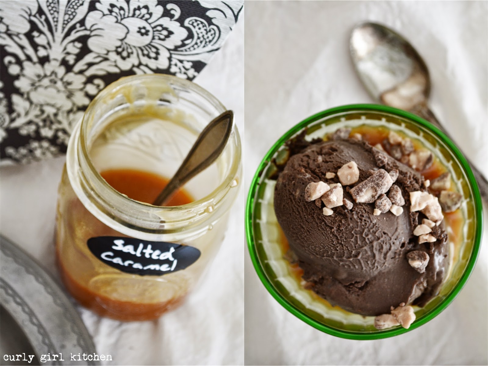 Dark Chocolate Espresso Ice Cream with Toffee and Salted Caramel imdelgado fasion style