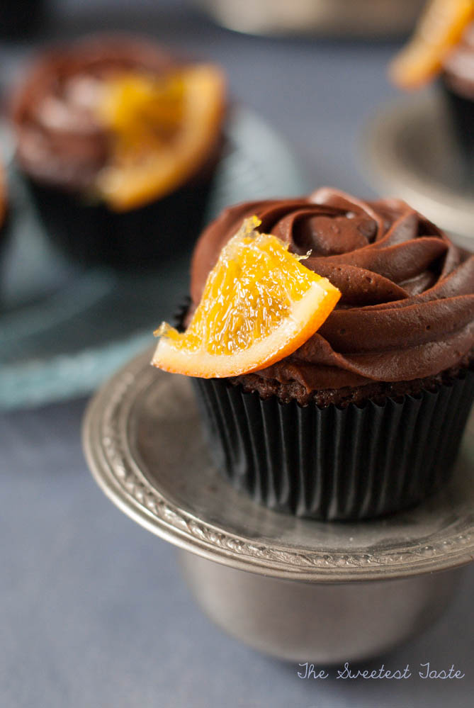 Cupcakes de chocolate y naranja confitada