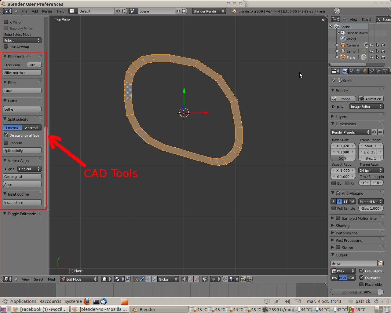 blender4d CAD Tools pour Blender 2.59