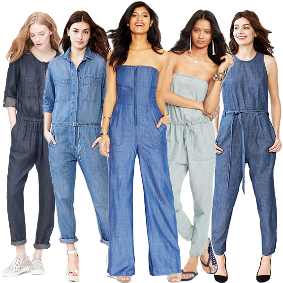 macys denim jumpsuit
