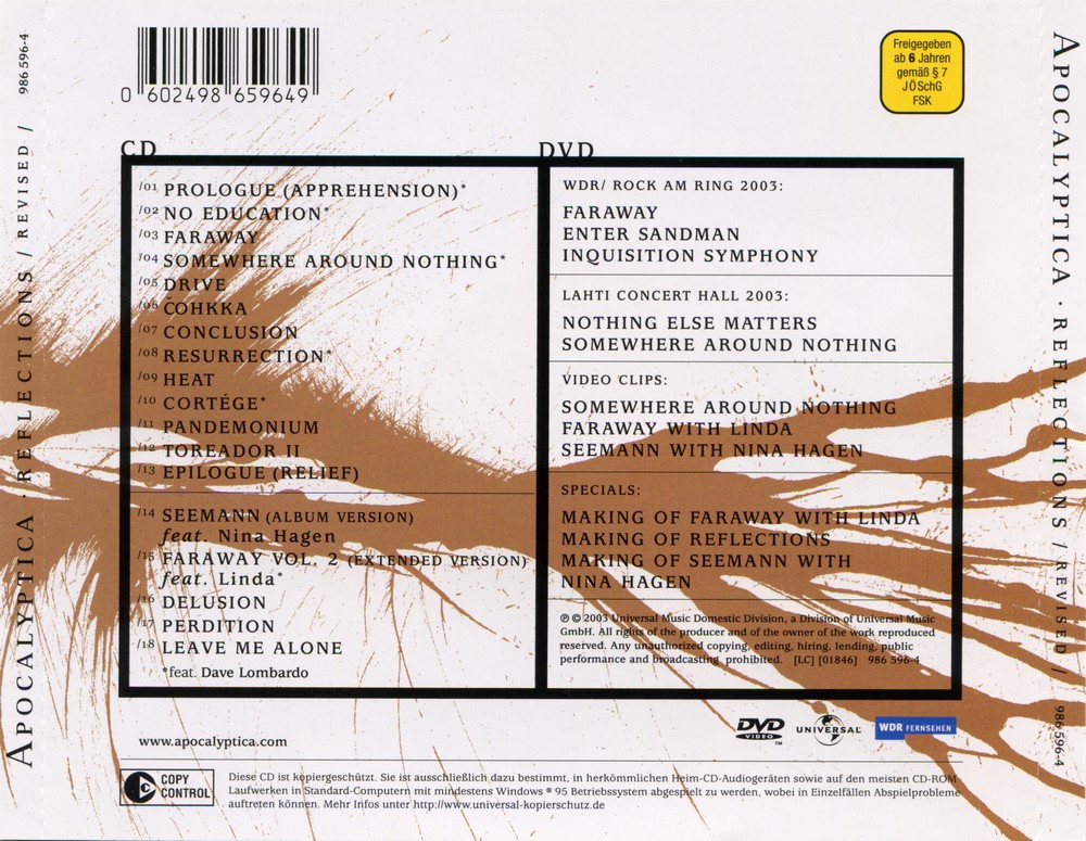 Apocalyptica Reflections Zip