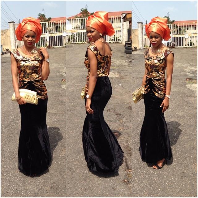 nigerian velvet gown styles
