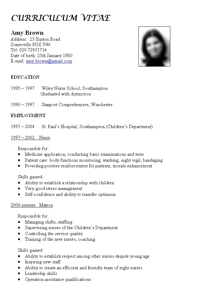 Contoh Curriculum Vitae Bahasa Inggris Sederhana Contoh Cv