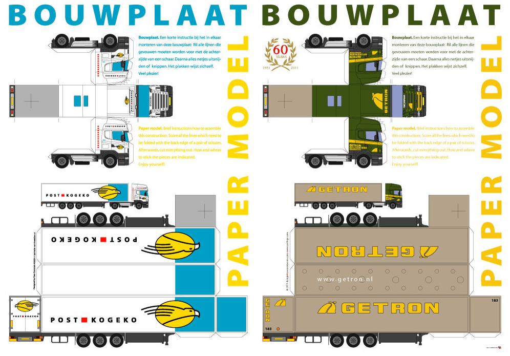 PAPERMAU Dutch Cargo Truck by Yor Logo Caminhão de Carga Holandês