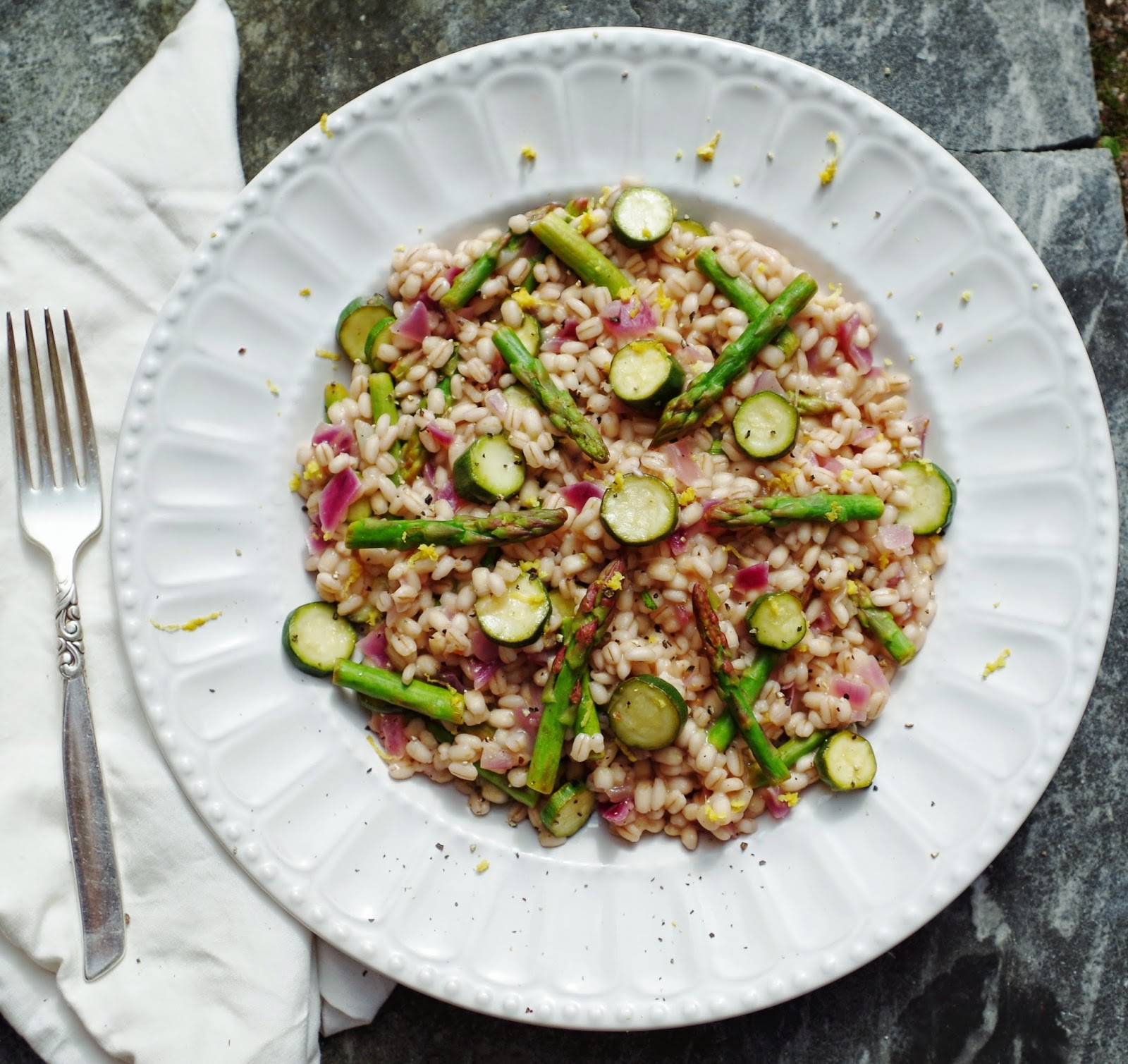 Lemon Asparagus Pearl Barley Risotto Euphoric Vegan