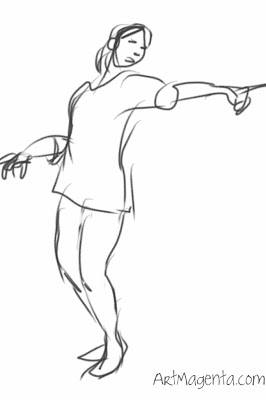 She sa the thief, a gesture drawing by Artmagenta drawn on an iphone