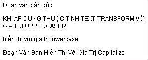 Thuộc tính text-transform