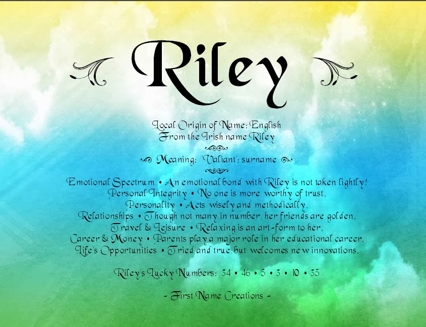 Riley as a first name or baby name