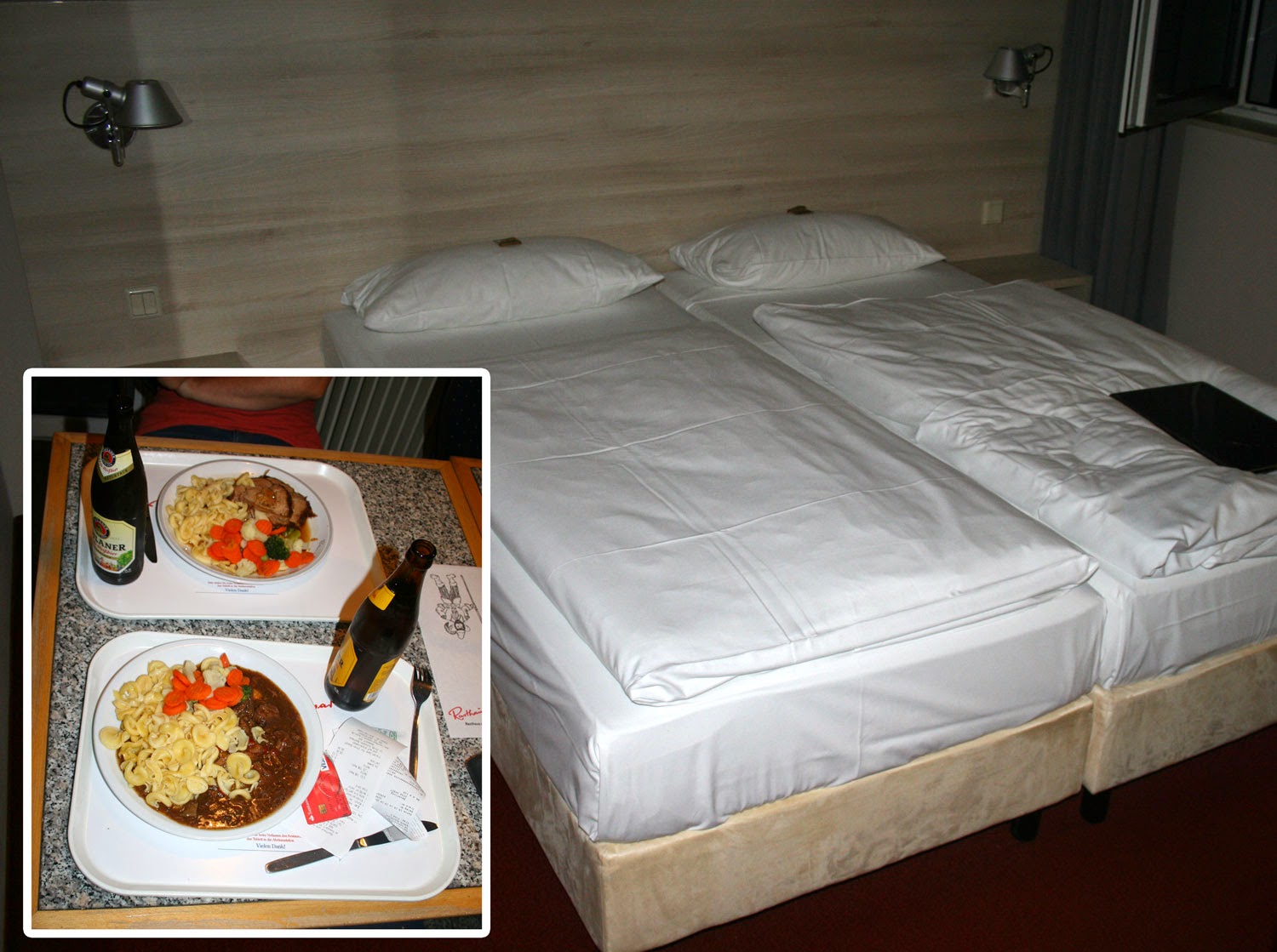 Our room and our dinner Our room and our dinner