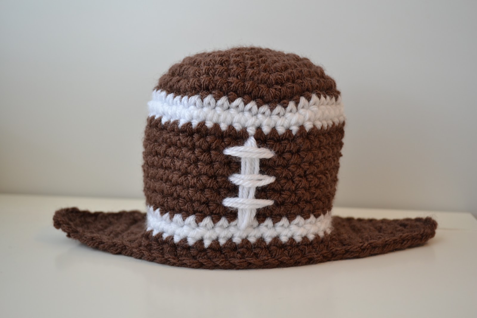 All Things Bright and Beautiful Crochet Newborn Football Beanie