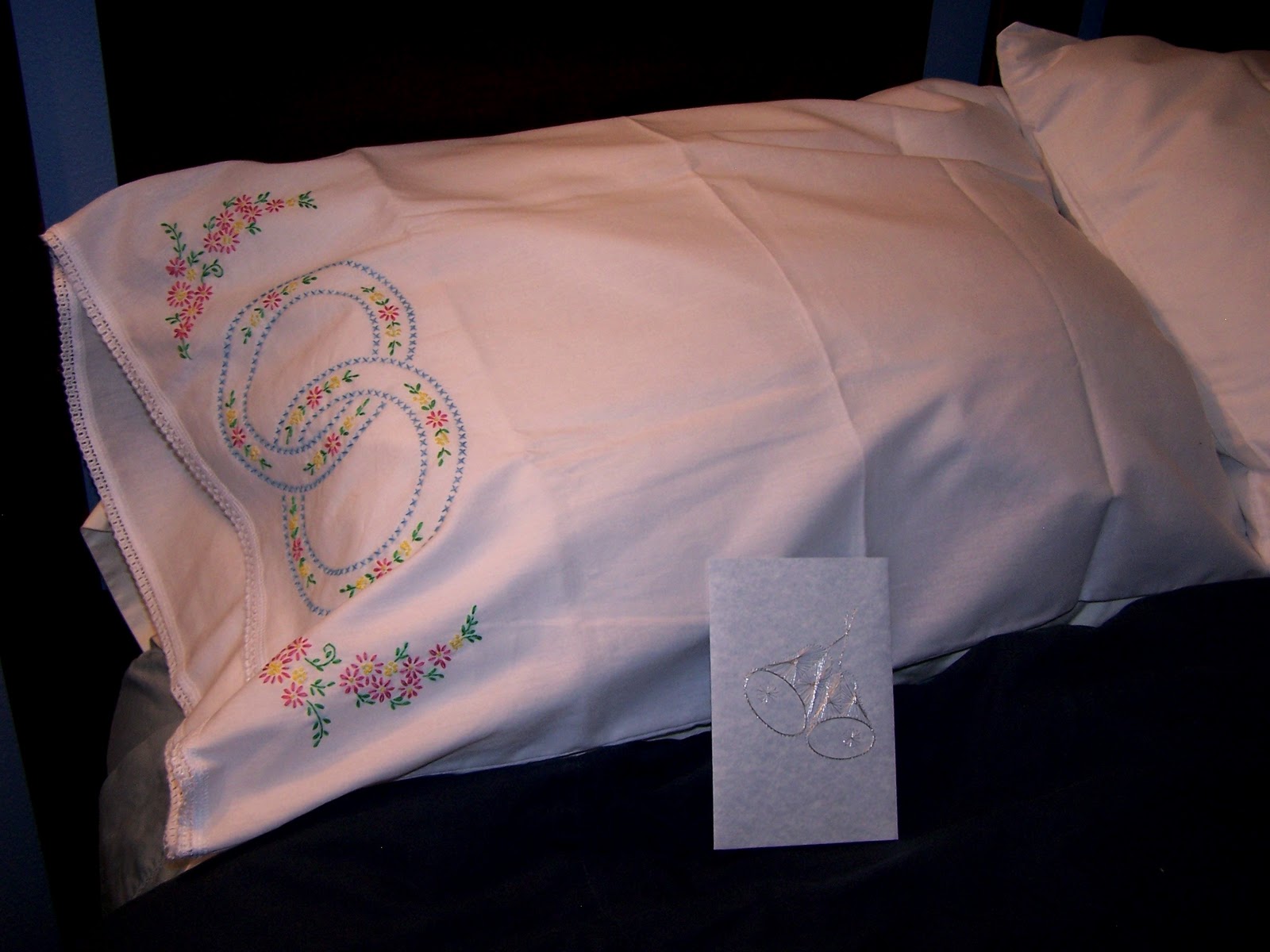 A Simple Breath Tuesday's Treasures Wedding Embroidered Pillowcases