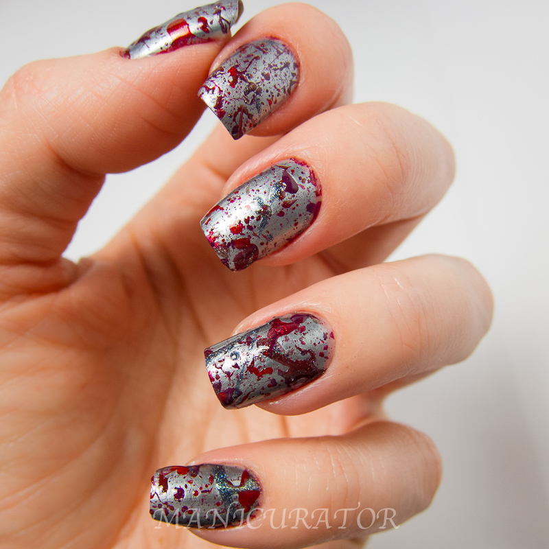 Inspired by Pollock Splatter Nail Art Digital Dozen Art Week with