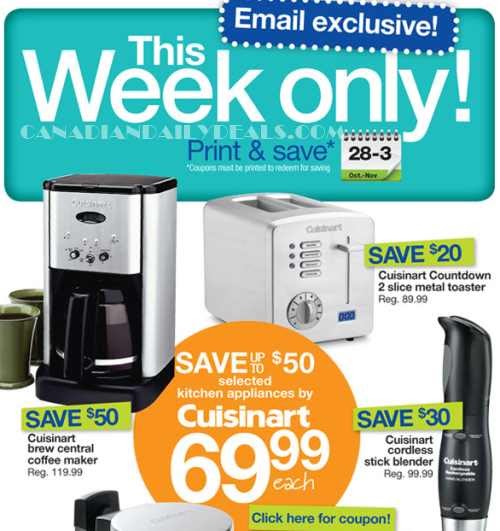 Canadian Daily Deals: Home Outfitters Coupons: Cuisinart Save up to USD 50 Off USD 69.99 Each ...