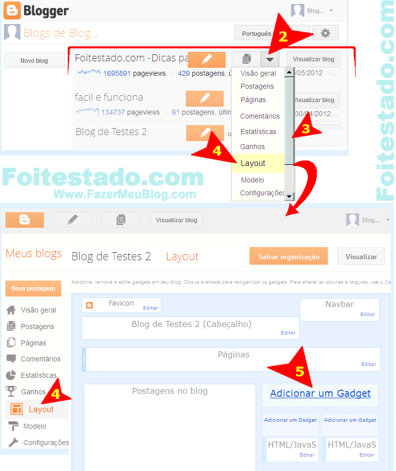 Passos para inserir barra de newsletter em blog do blogger Passo a passo para saber como colocar gadget de inscrição newsletter no meu blogspot