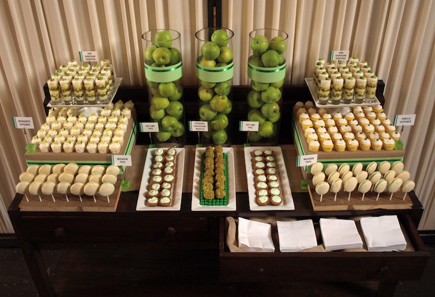 a. party style: green dessert table