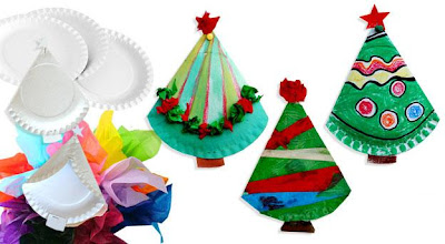 Árvore de natal com dobradura de pratos de papel Árvore de natal com dobradura de pratos de papel