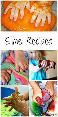 15 recipes for homemade slime, even including a few that are edible and safe for the littlest hands!