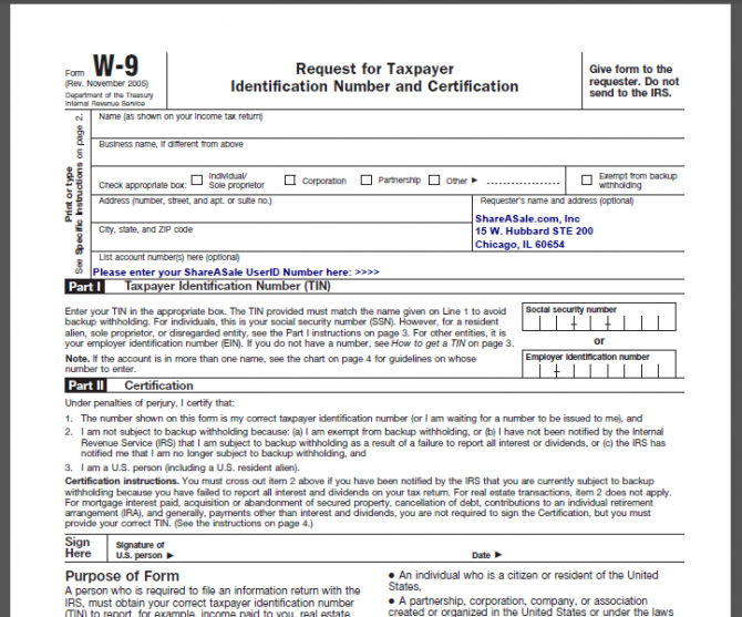 How do you fill out a blank W9 form?