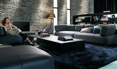 Exemplos de salas de estar em estilo moderno para referência e