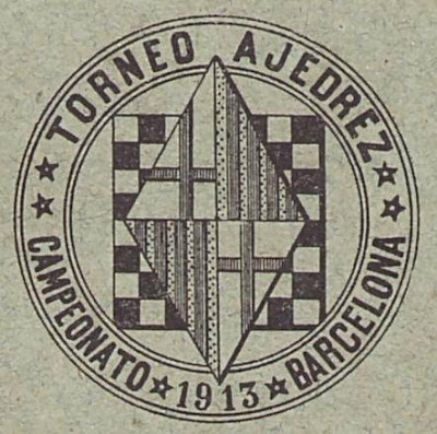 Emblema del Torneo de Ajedrez para el Campeonato de Barcelona 1913