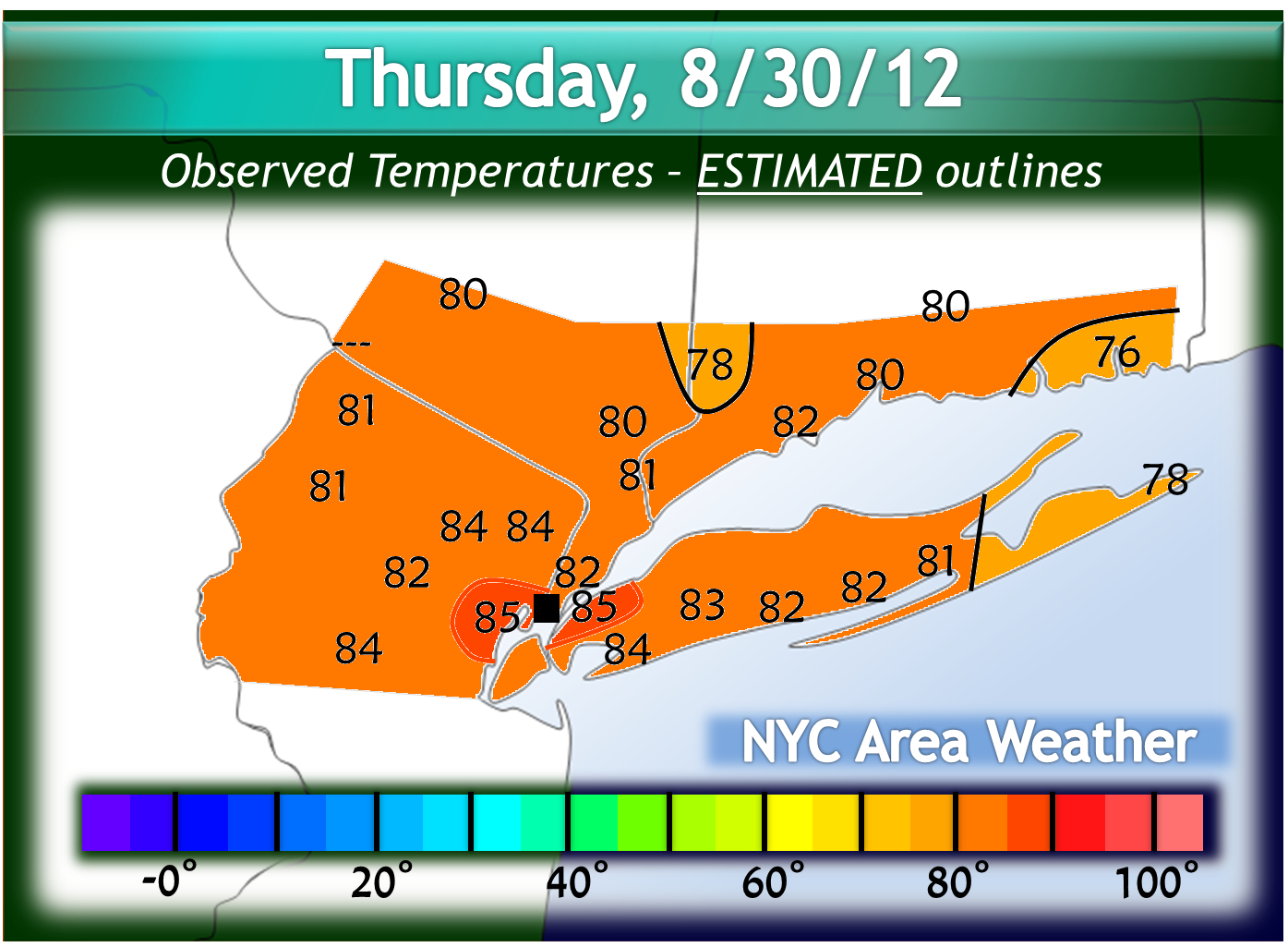 NYC Area Weather August 2012