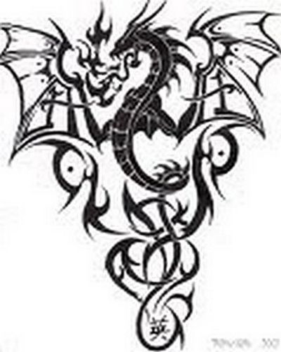 Tribal Dragon Tattoos Design