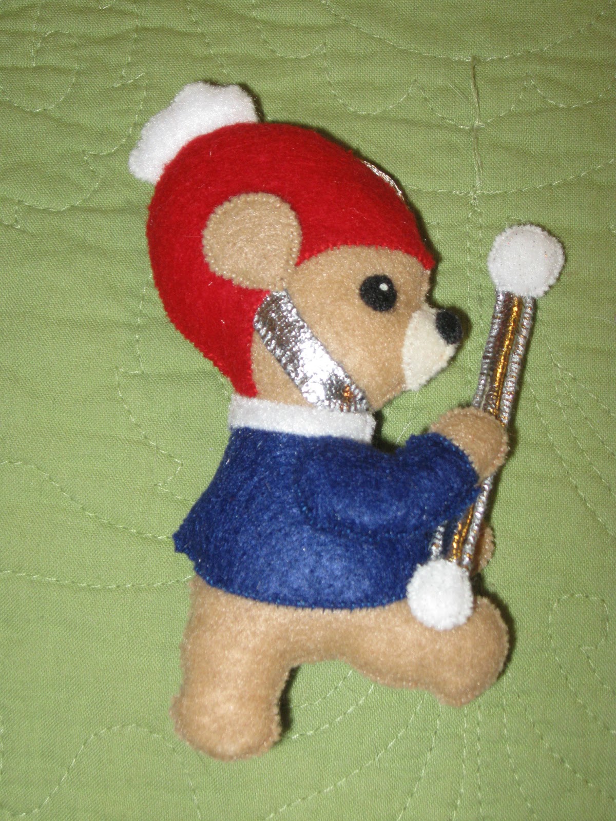 Fans of Carolyn DeAngelis Felt Ornaments Marching Band Bear Drum Major