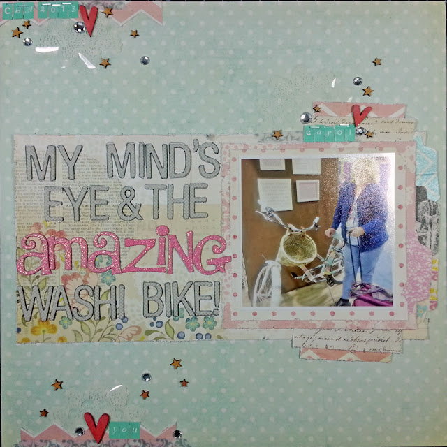 Kathryn Scraps NEW VIDEO "Amazing Washi Bike", 12"x12" Layout