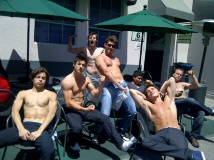 David Henrie Shirtless With Bevy Of'Wizards Of Waverly Place' Hunks 