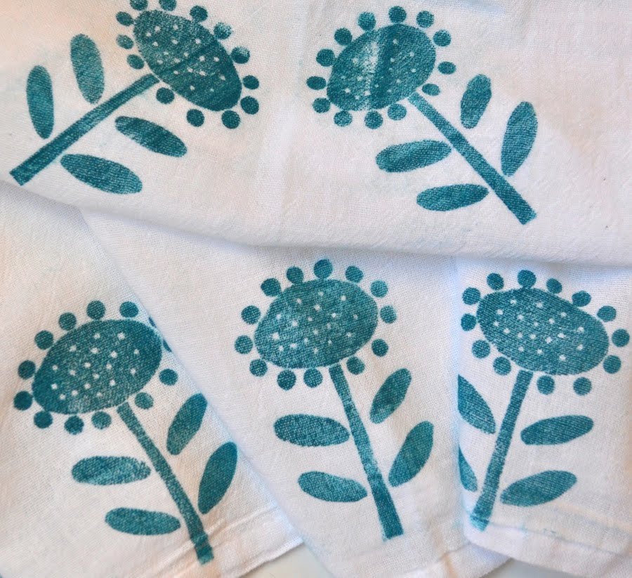 Art with Kids Printing on Tea Towels