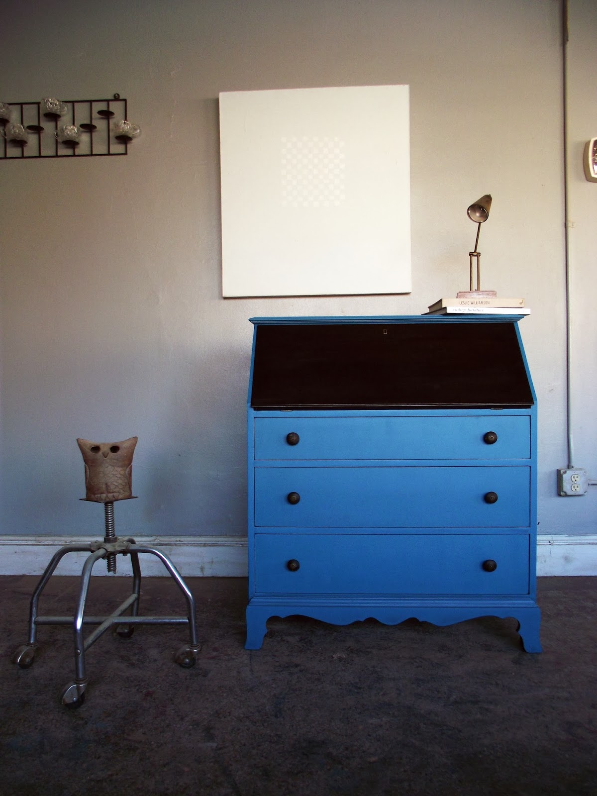 Vintage Ground Vintage Aqua Secretary Desk
