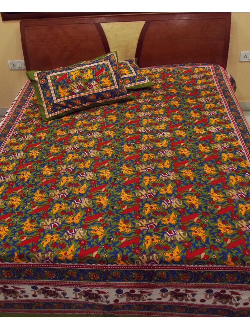 Handemade Sanganeri Bed Sheets Coverlets Bedspread Ethnic Handmade