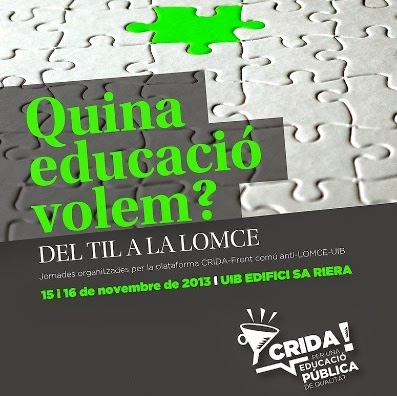 Jornades &laquo;Quina educaci&oacute; volem? Del TIL a la LOMCE&raquo; (15 i 16 novembre)