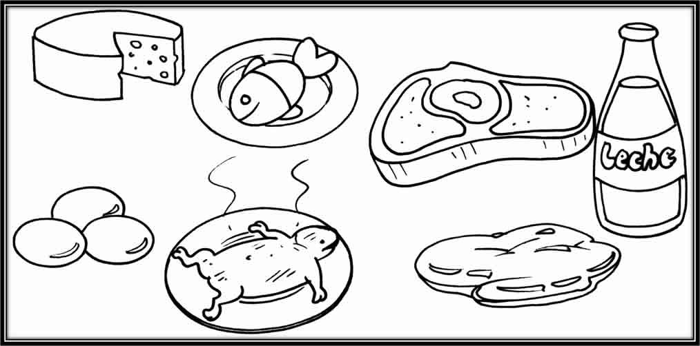 ... colorear dibujos de alimentos constructores para colorear imagenes de
