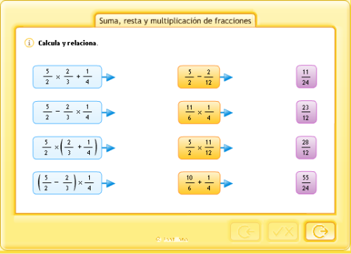 Operaciones con paréntesis. Fracciones.