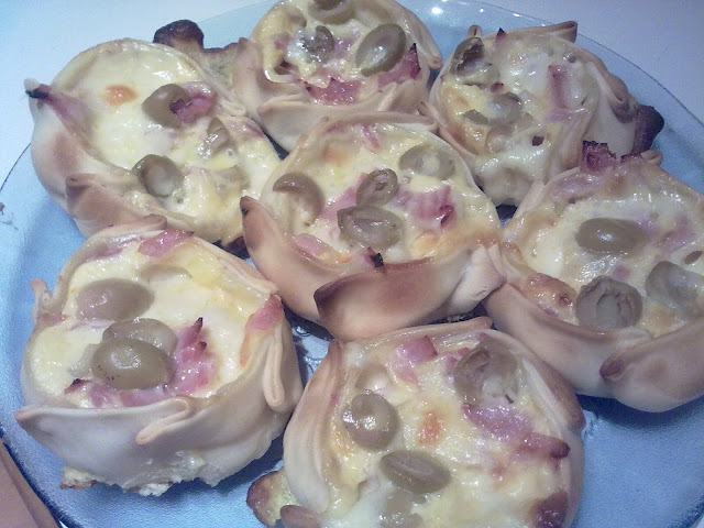 Canastitas De Jamón, Mozzarella Y Aceitunas