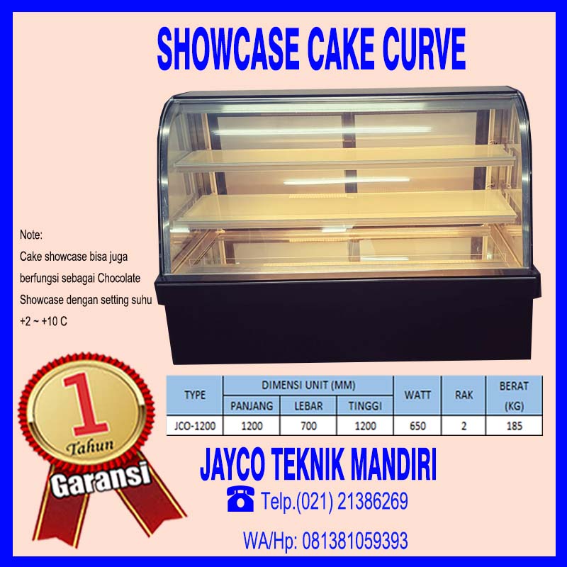 Jual showcase cake curve