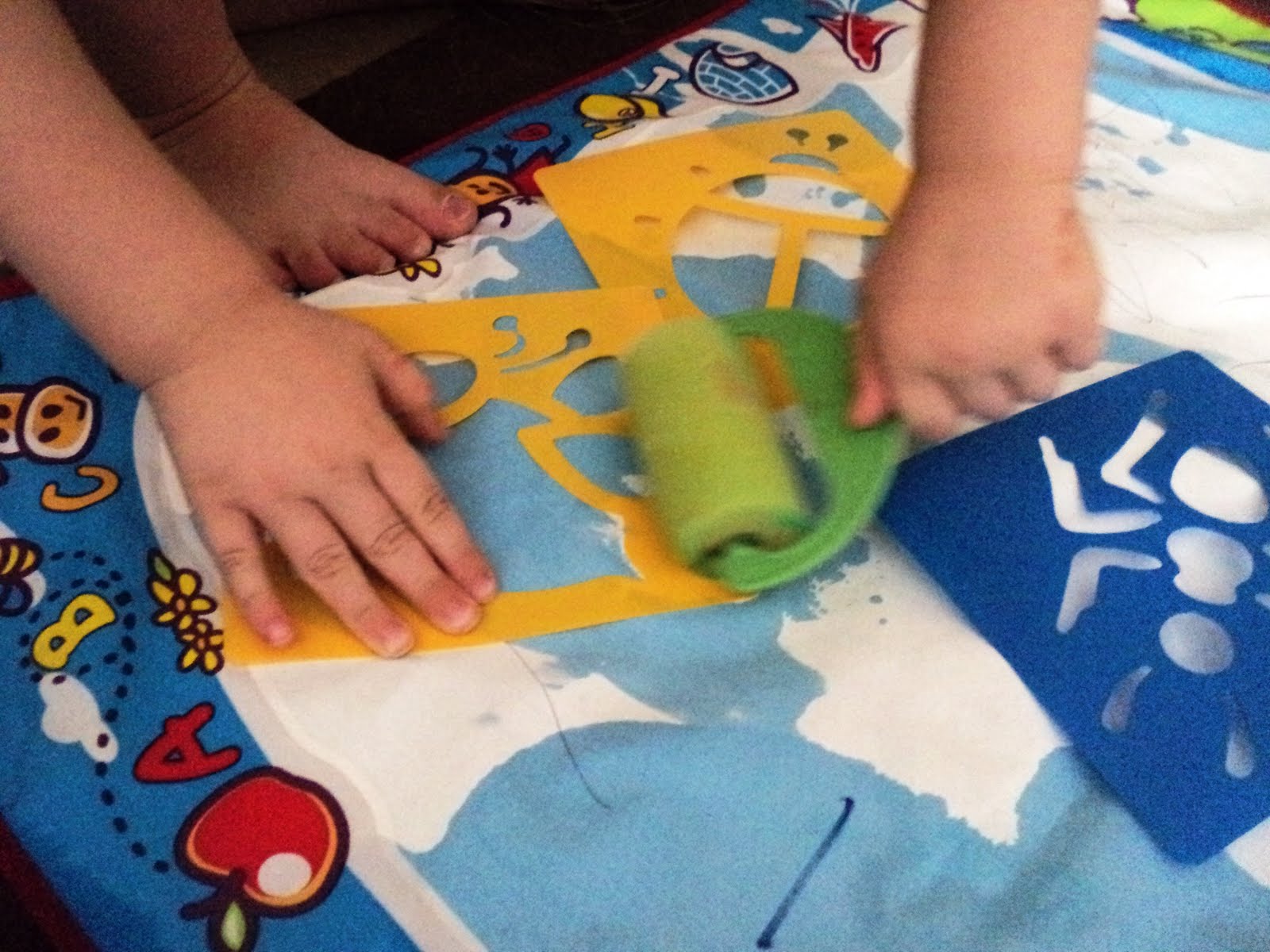 A Little Learning For Two Aqua Doodle Stencil Painting