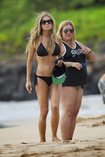 Carmen Electra Black Bikini Maui Hawaii