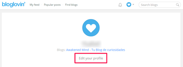 Pinchamos en edit profile tutoriales, bloglovin, dar de alta blog, añadir blog, www.bloglovin.com, add blog, paso a paso, 4 pasos, sencillo, facil