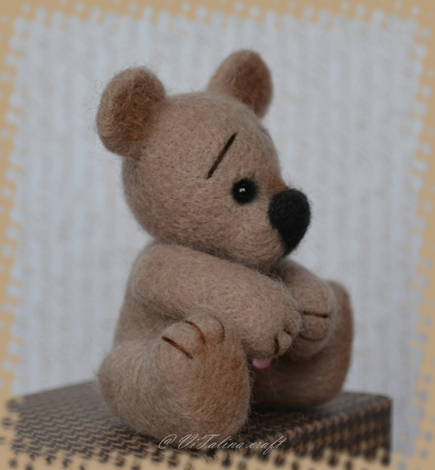 Chancy OOAK Needle Felted Teddy Bear ViTalina Craft