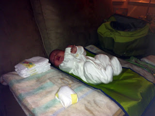 Freddie on his changing mat