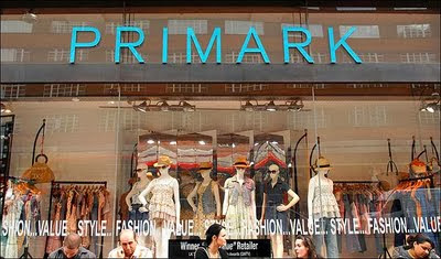 Picture of a Primark shop window and name above the window