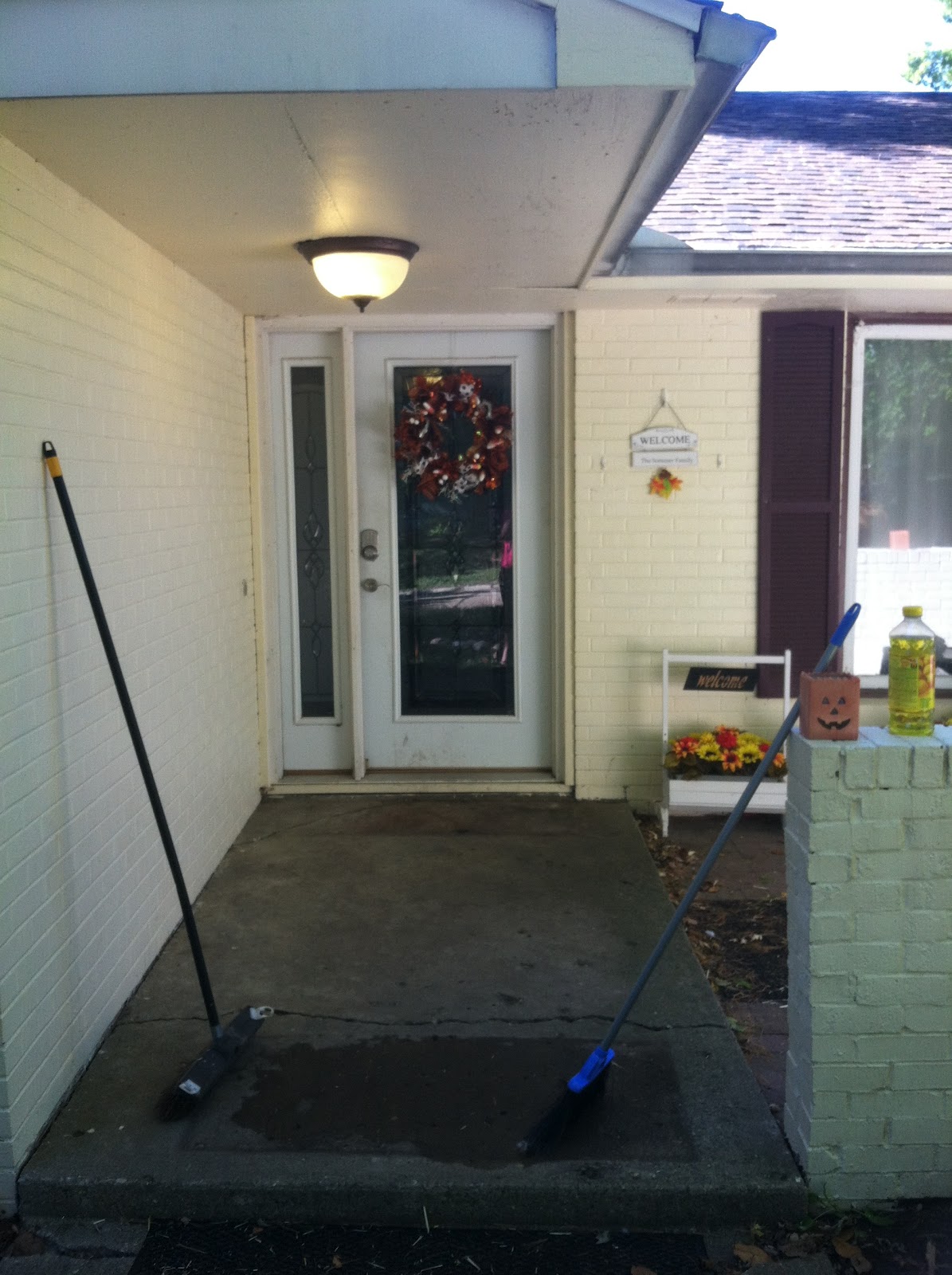 The Smart Momma Spray Painted Faux Stones on Concrete Patio