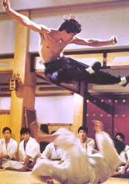 bruce lee flying side kick