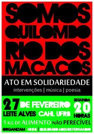 QUILOMBO RIO DOS MACACOS RESISTE!