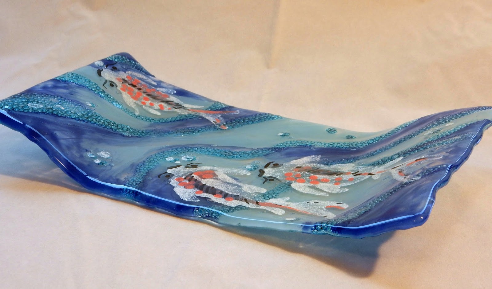 Fused Glass Koi Platter