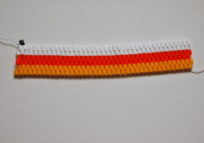 DIY Candy Corn Perler Bead Bracelet 1 Pink Stripey Socks