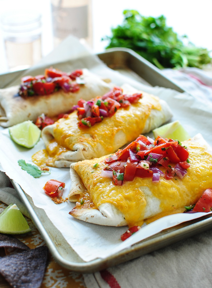 Slow Cooker Chicken and Pinto Bean Burritos from Bev Cooks Slow