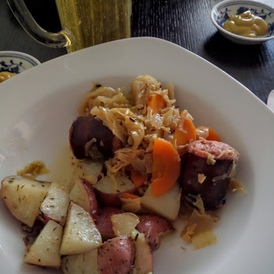 Slow Cooker Kielbasa and Cabbage:  A simple meal of polish sausage and cabbage cooked in a slow cooker.